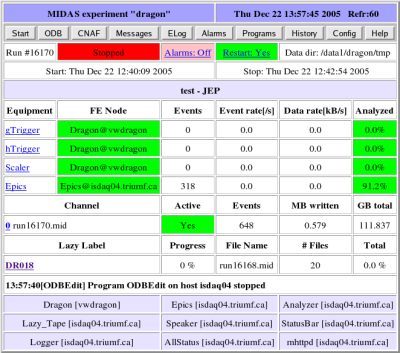 Web status page